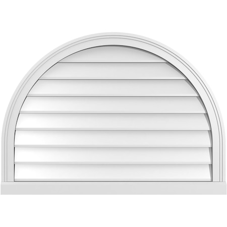 Ekena Millwork Round Top Surface Mount PVC Gable Vent w/ 2"W x 2"P Brickmould Sill Frame, 36"W x 26"H GVPRT36X2603SN